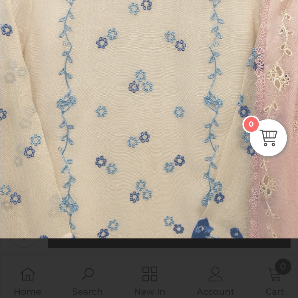 Agha Noor Elegant Floral Embroidered Dress 3Pc - Picture 2 of 3